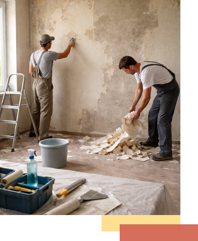 Снятие старых обоев в ессентуках быстро и качественно