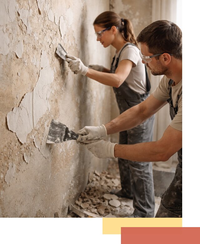 Снятие старой шпаклевки и подготовка поверхностей в ессентуках