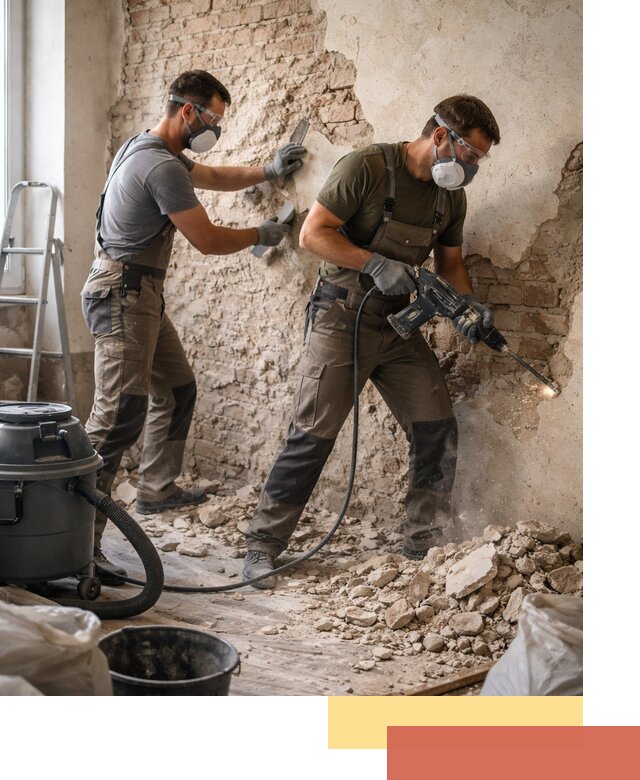 Демонтаж штукатурки со стен в ессентуках быстро и аккуратно