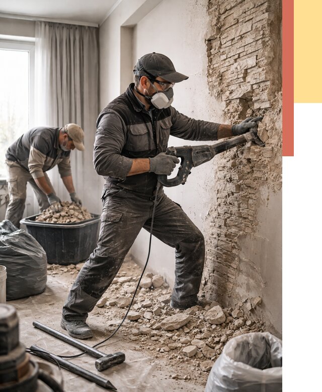 Демонтаж декоративного камня в ессентуках от 1479 руб/м² — быстро и недорого | ОТДЕЛОЧНИК-Ссн