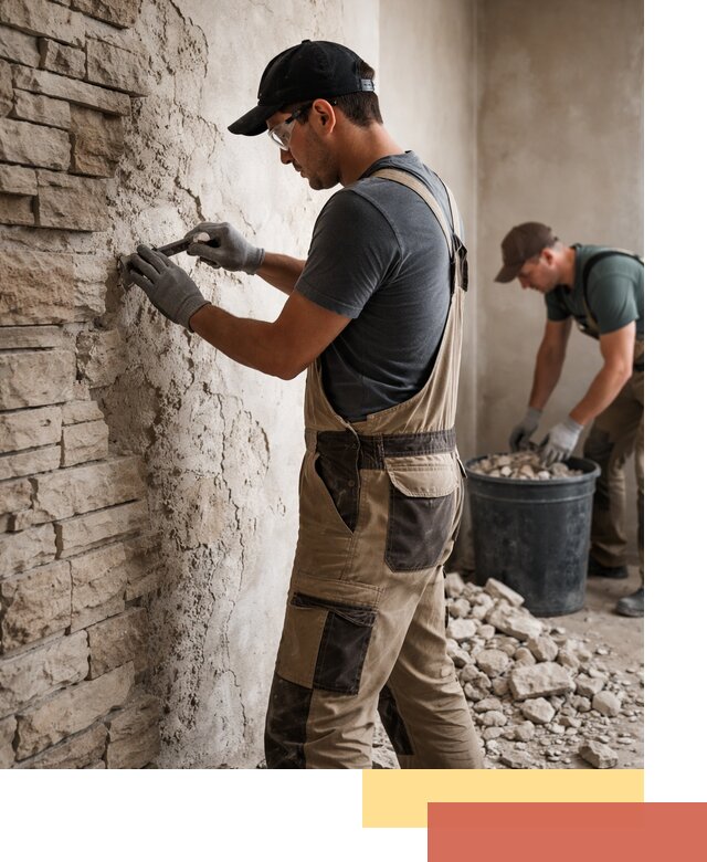 Демонтаж декоративного камня в ессентуках профессионально и безопасно