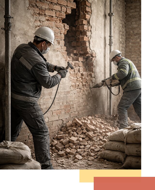 Демонтаж кирпичных стен в ессентуках быстро и безопасно