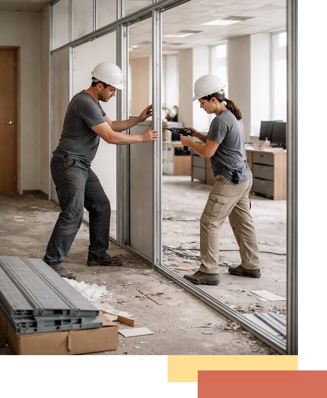 Демонтаж алюминиевых перегородок в ессентуках быстро и аккуратно