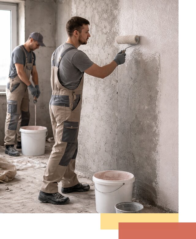 Нанесение бетоноконтакта на стены в ессентуках для последующей отделки