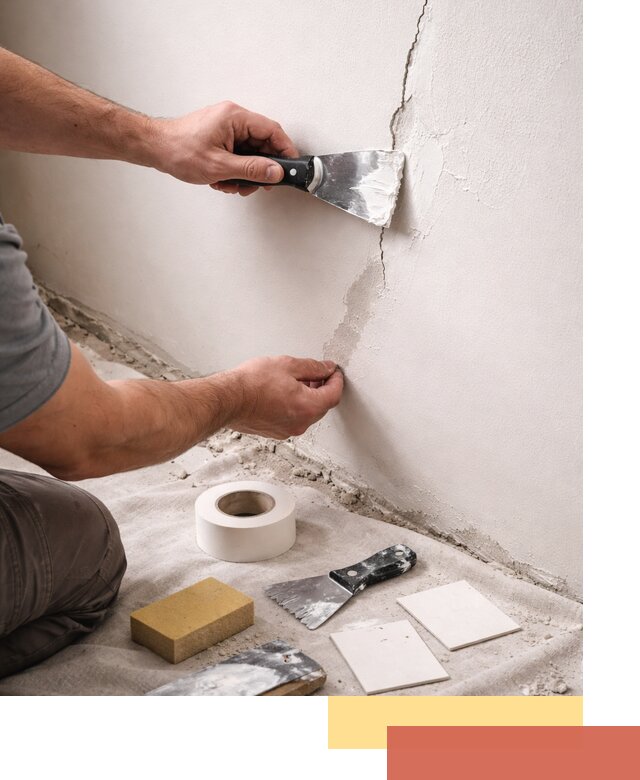 Заделка трещин и сколов в стенах и потолках в ессентуках