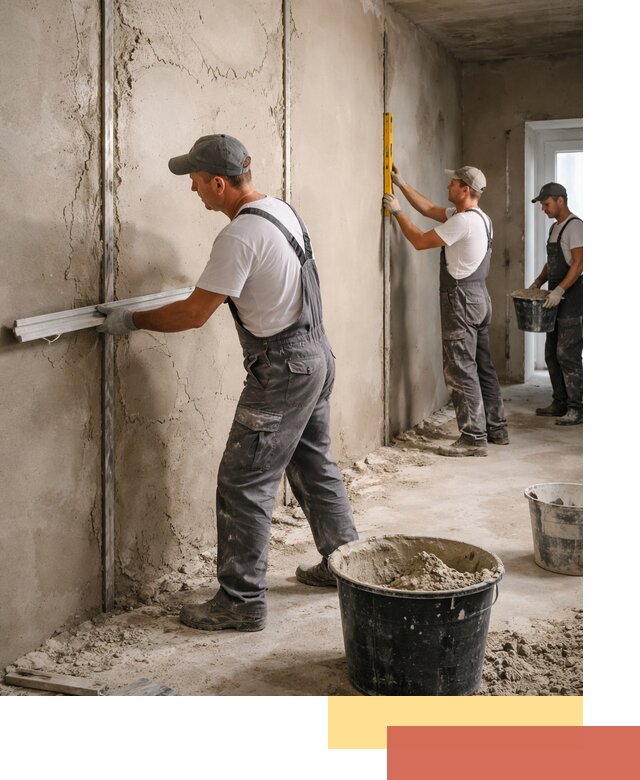 Штукатурка стен по маякам в ессентуках — точная и ровная поверхность