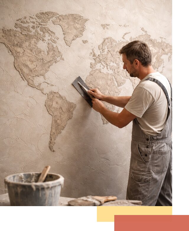 Декоративная штукатурка «Карта мира» под ключ в ессентуках