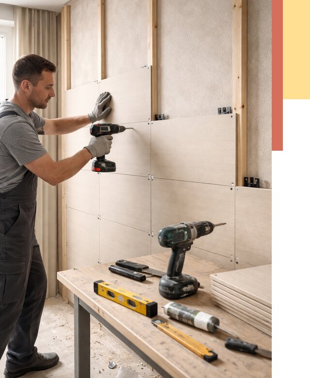 Монтаж МДФ панелей на стены в ессентуках от 1275 руб. под ключ | ОТДЕЛОЧНИК-Ссн