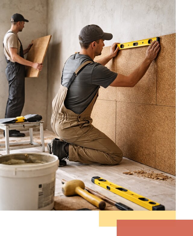 Монтаж пробковых панелей на стены в ессентуках быстро и качественно