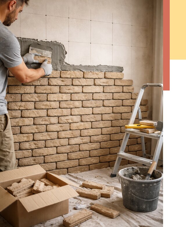 Монтаж декоративного кирпича в ессентуках от 3263 руб./м² — быстро и недорого | ОТДЕЛОЧНИК-Ссн