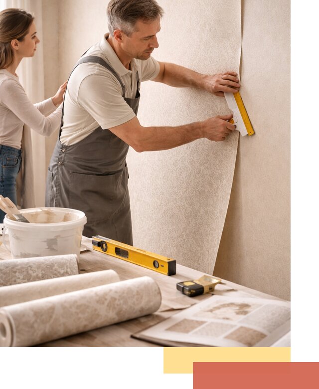 Поклейка обоев с подбором рисунка в ессентуках