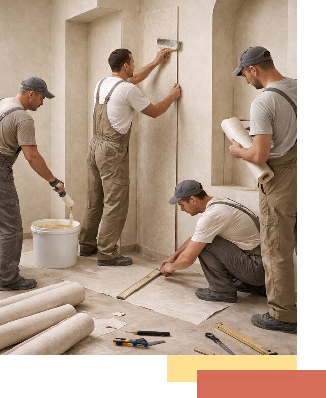 Поклейка обоев на сложные стены и неровные поверхности в ессентуках