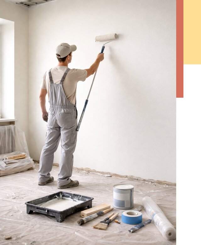 Покраска стен водоэмульсионной краской в ессентуках от 459 руб. за м² | ОТДЕЛОЧНИК-Ссн