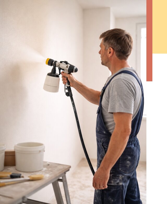 Покраска стен краскопультом в ессентуках от 7648 руб. — механизированная покраска | ОТДЕЛОЧНИК-Ссн