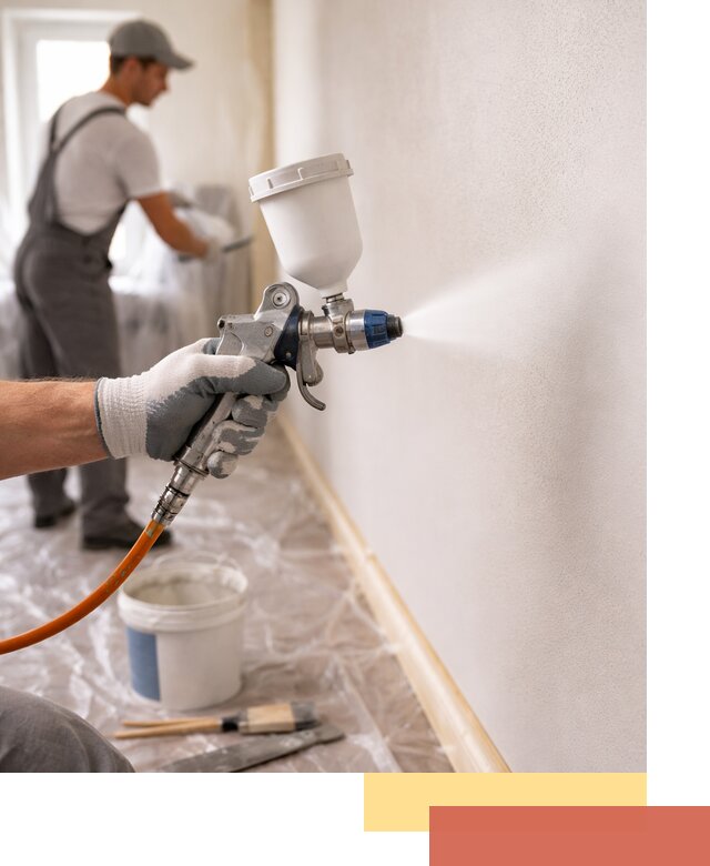 Покраска стен краскопультом в ессентуках быстро и качественно