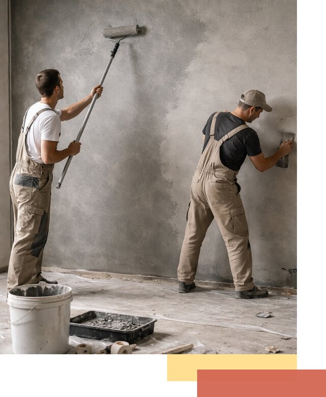 Покраска стен под бетон в ессентуках профессионально и недорого