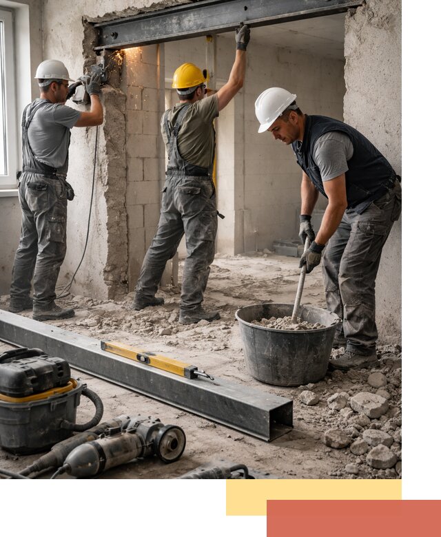 Создание проемов в стенах и несущих конструкциях в ессентуках