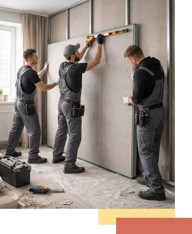 Шумоизоляция стен панелями ЗИПС в ессентуках для жилых и коммерческих помещений