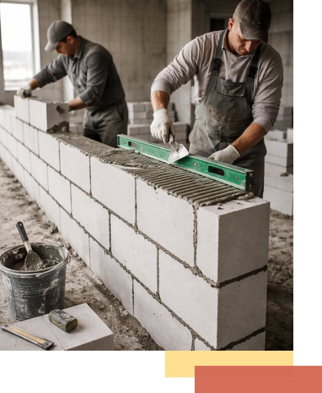 Кладка перегородок из газобетона в ессентуках быстро и качественно