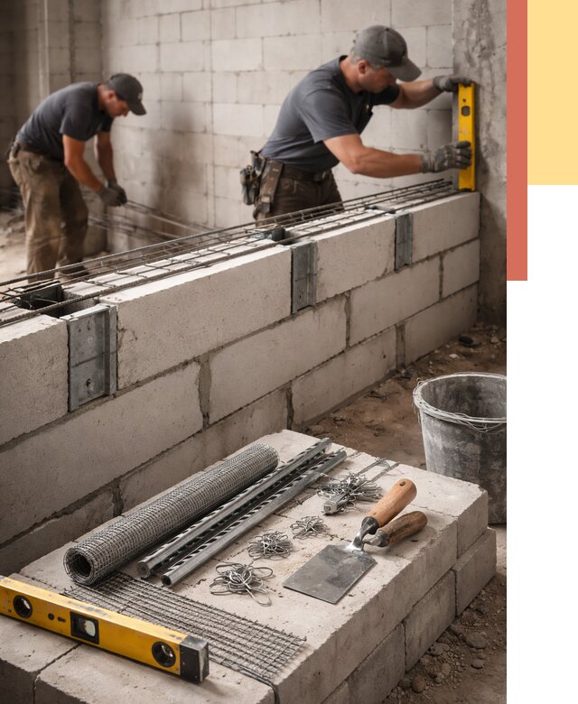 Армирование кладки перегородок в ессентуках от 765 руб. под ключ | ОТДЕЛОЧНИК-Ссн