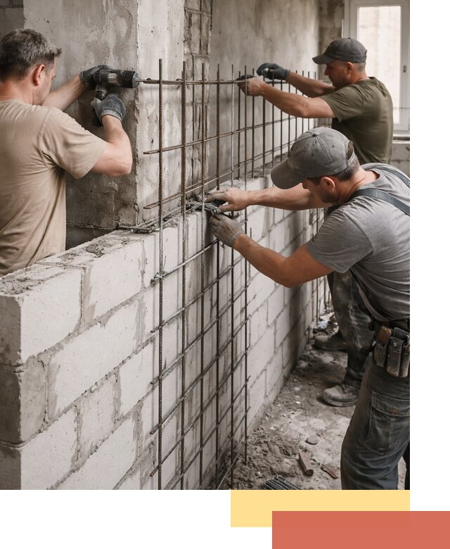Армирование кладки перегородок в ессентуках профессионально и надёжно