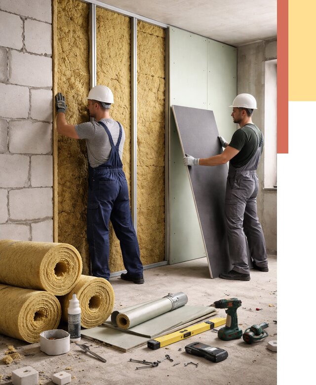 Шумоизоляция перегородок из блоков в ессентуках от 1886 руб./м² — быстро и недорого | ОТДЕЛОЧНИК-Ссн