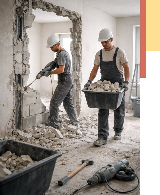 Демонтаж блоковых перегородок в ессентуках от 3824 руб. — быстро и недорого | ОТДЕЛОЧНИК-Ссн