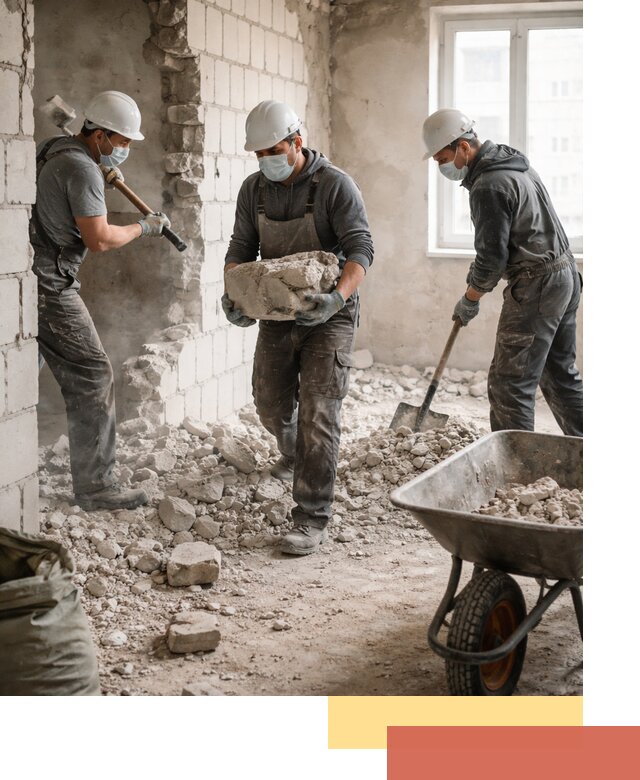 Демонтаж блочных перегородок в ессентуках быстро и аккуратно