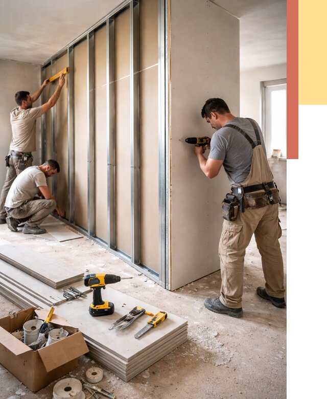 Монтаж однослойной перегородки из гипсокартона в ессентуках от 663 руб. | ОТДЕЛОЧНИК-Ссн