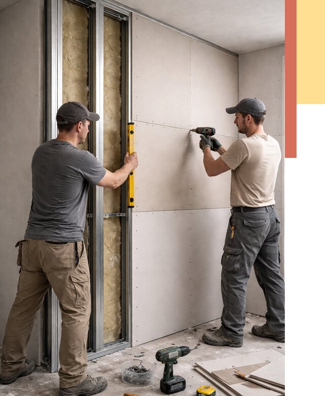 Монтаж двухслойной перегородки из гипсокартона в ессентуках от 1479 руб. | ОТДЕЛОЧНИК-Ссн