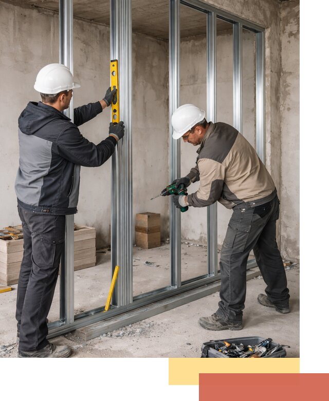 Монтаж каркаса перегородки из профиля в ессентуках