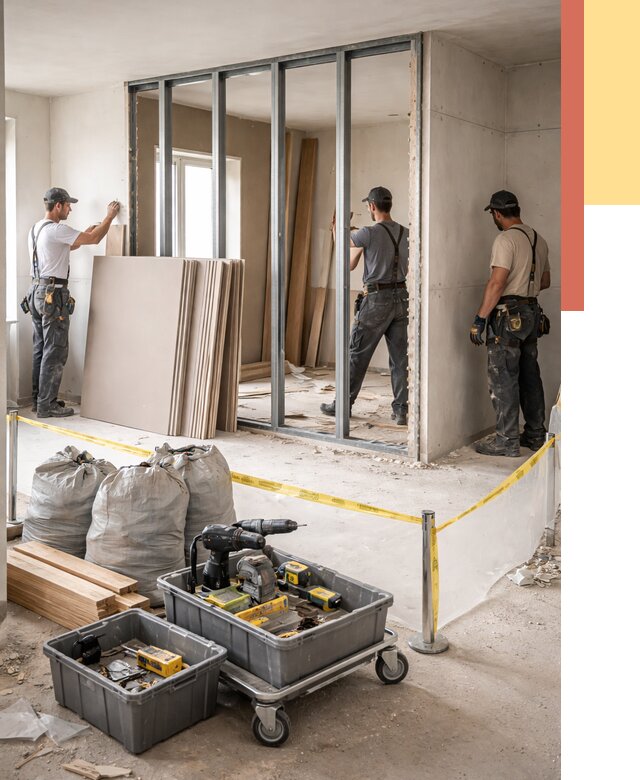 Перенос гипсокартонной перегородки в ессентуках под ключ от 4589 руб. | Демонтаж и монтаж – ОТДЕЛОЧНИК-Ссн