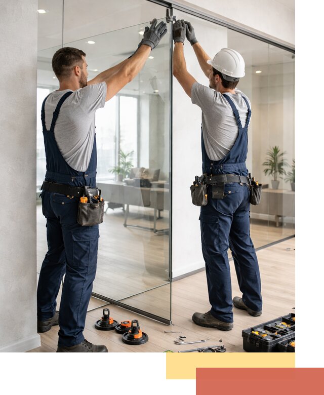 Безрамные стеклянные перегородки под ключ в ессентуках