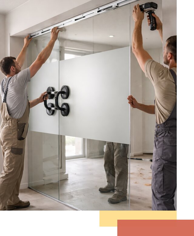 Матовые стеклянные перегородки под ключ в ессентуках