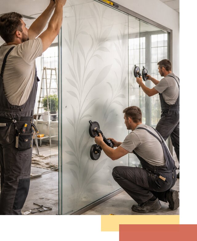 Стеклянные перегородки с рисунком на заказ в ессентуках