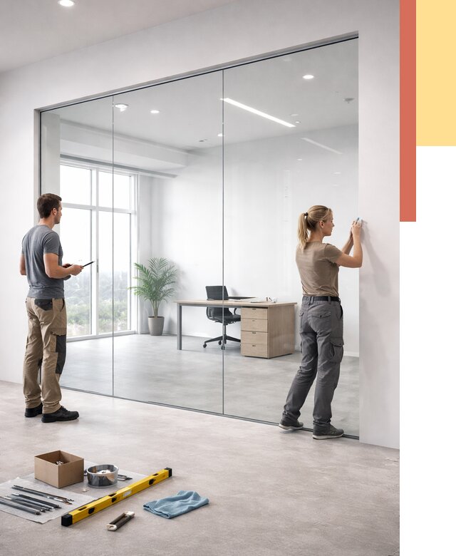 Перегородки из закаленного стекла в ессентуках от 9687 руб. под ключ | ОТДЕЛОЧНИК-Ссн