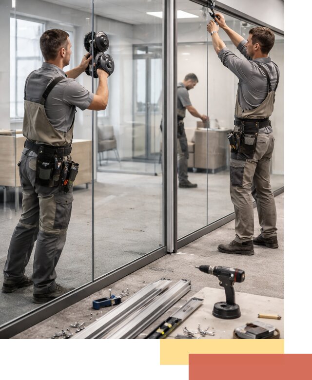 Стеклянные офисные перегородки под ключ в ессентуках