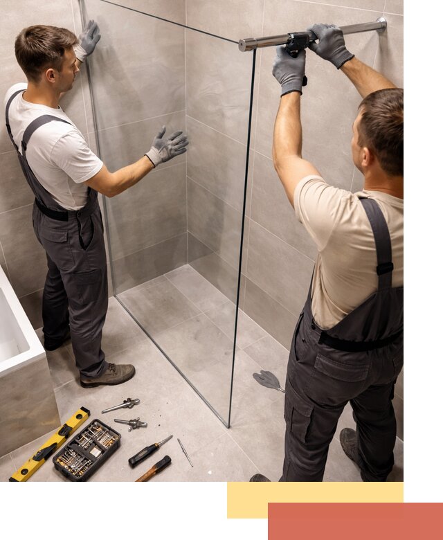 Стеклянные перегородки для душа в ессентуках — изготовление и монтаж