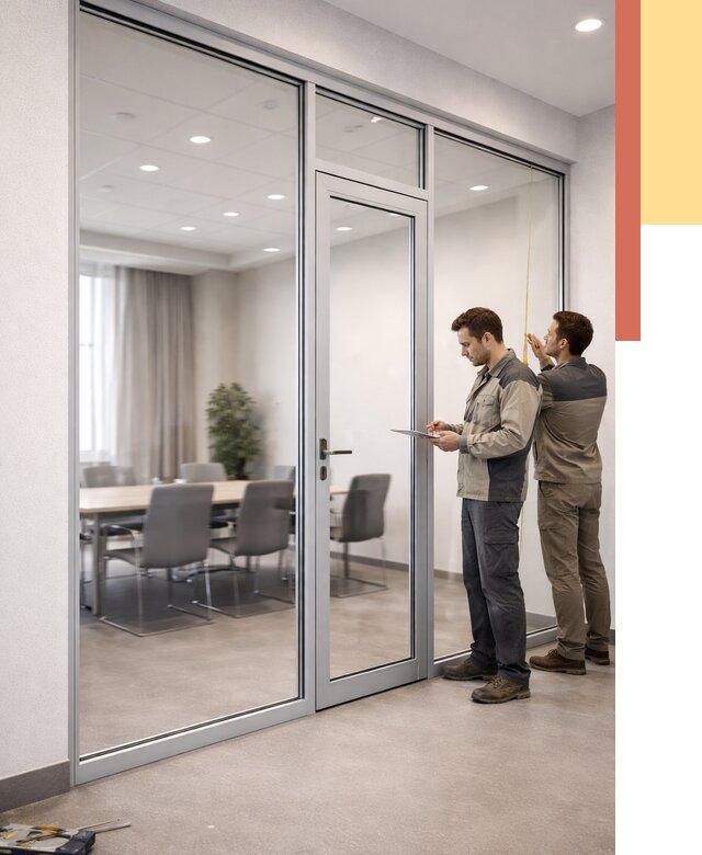 Установка и монтаж алюминиевых перегородок со стеклом в ессентуках от 8362 руб. | ОТДЕЛОЧНИК-Ссн