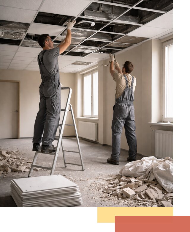 Демонтаж потолков Армстронг профессионально в ессентуках