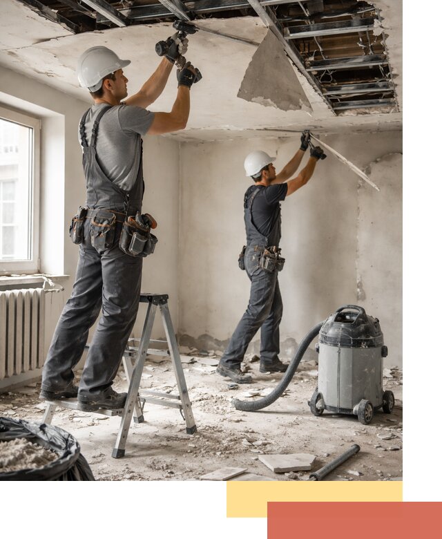 Демонтаж гипсокартонного потолка в ессентуках быстро и аккуратно