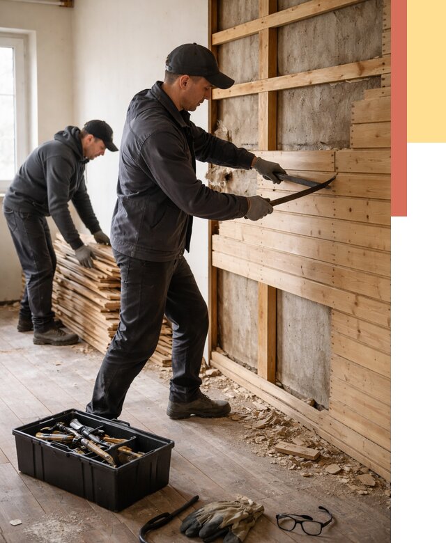 Демонтаж вагонки в ессентуках от 3875 руб/м2 — быстро и недорого | ОТДЕЛОЧНИК-Ссн