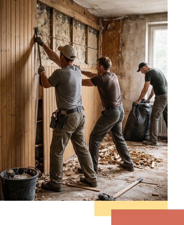 Демонтаж вагонки и вывоз материалов в ессентуках