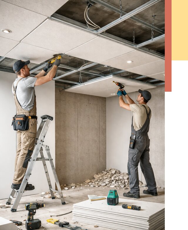 Монтаж акустического потолка в ессентуках от 6628 руб/м2 — быстро и недорого | ОТДЕЛОЧНИК-Ссн