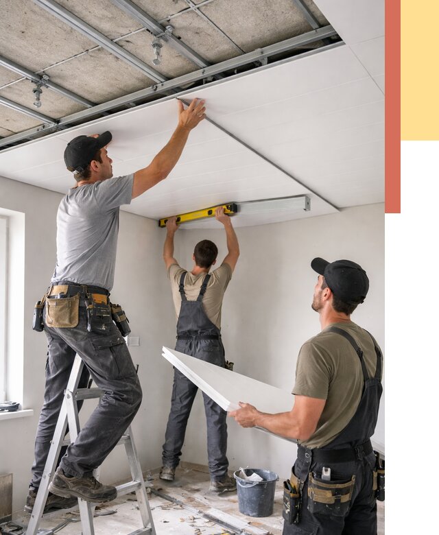 Монтаж потолка из ПВХ панелей в ессентуках от 3569 руб./м2 — быстро и недорого | ОТДЕЛОЧНИК-Ссн