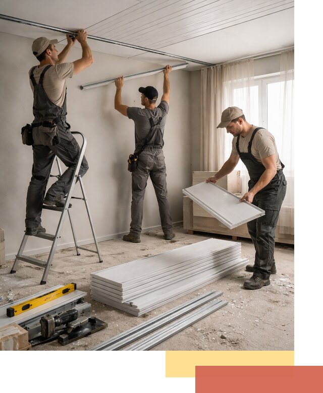 Монтаж потолка из ПВХ панелей в ессентуках оперативно и качественно