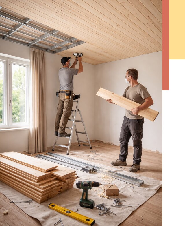 Монтаж потолка из вагонки в ессентуках от 6628 руб. | Быстро и недорого — ОТДЕЛОЧНИК-Ссн