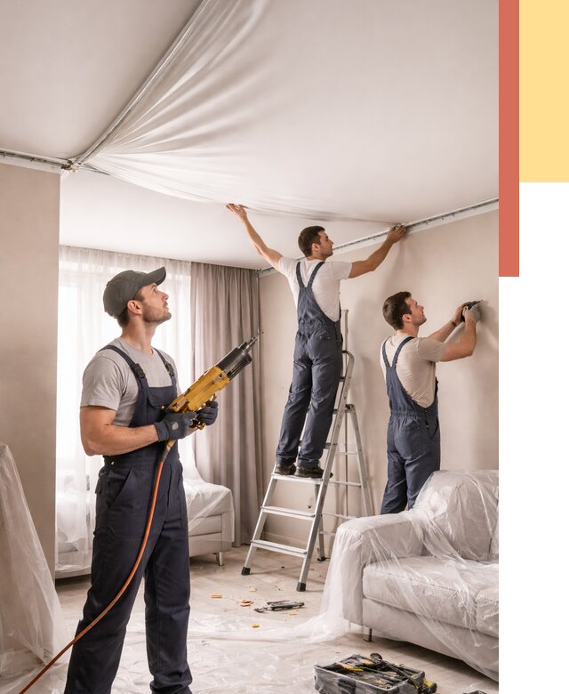 Установка натяжного потолка в ессентуках от 4589 руб. | Быстро и недорого — ОТДЕЛОЧНИК-Ссн