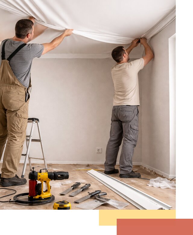 Монтаж ПВХ натяжного потолка в ессентуках качественно и быстро