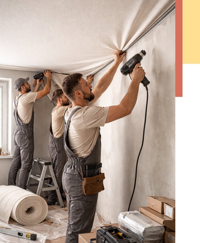 Монтаж фактурного натяжного потолка в ессентуках от 765 руб. — ОТДЕЛОЧНИК-Ссн